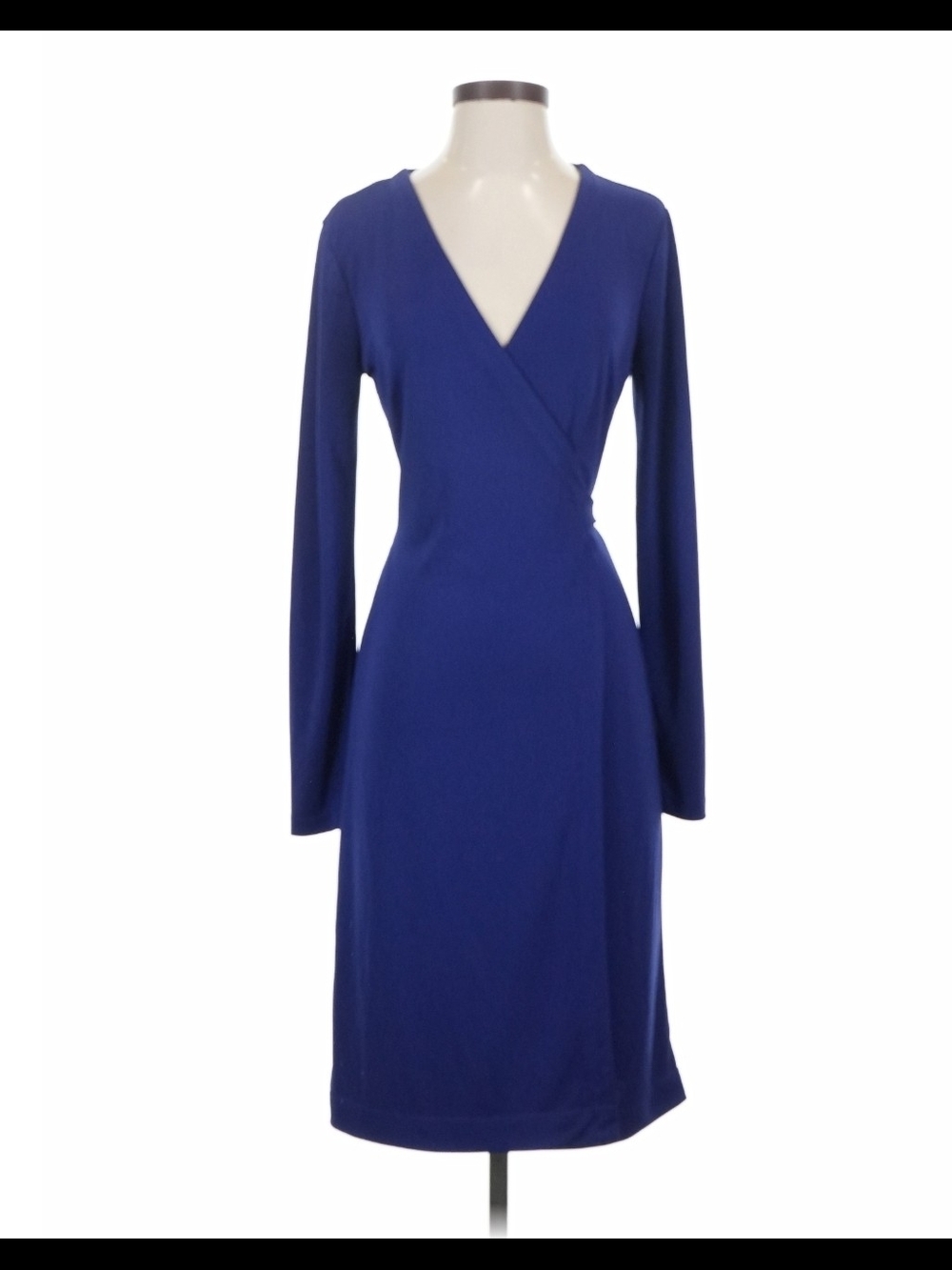 Ann Taylor Royal Blue Long Sleeve Wrap-Style Dress